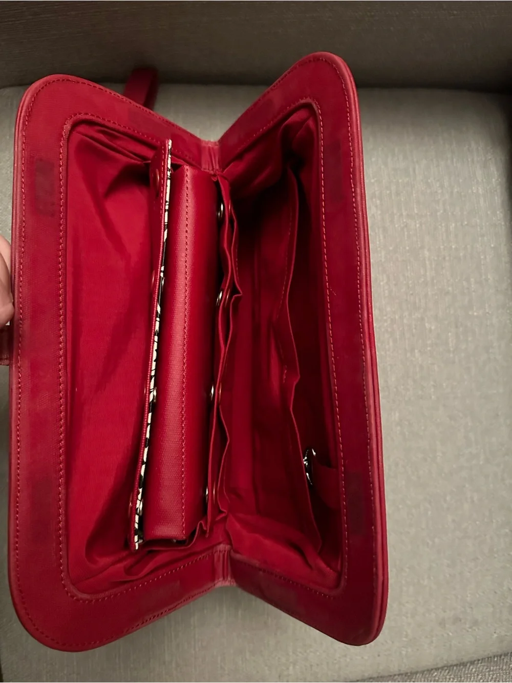 Petunia Pickle Bottom Black Cream and Red Clutch/Wristlet with changing pad